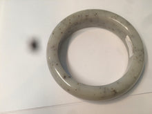 Load image into Gallery viewer, 52.8mm certified 100% Natural beige with black/brown flying dandelions Osmanthus fragrans cake nephrite Jade bangle HT56-5157

