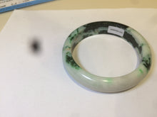 Load image into Gallery viewer, 57.8mm certified type A 100% Natural sunny green/orange/white jadeite jade bangle AE41-9586
