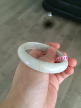 Load image into Gallery viewer, 55.2mm type A 100% Natural green/ white Jadeite Jade bangle Y54

