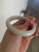 Load image into Gallery viewer, 55.2mm type A 100% Natural green/ white Jadeite Jade bangle Y54
