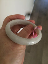Load image into Gallery viewer, 55.2mm type A 100% Natural green/ white Jadeite Jade bangle Y54
