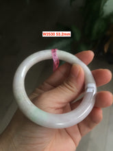 Load image into Gallery viewer, Certified type A 100% size 50-54mm Natural green/white/purple round cut Jadeite bangle with defects group Aj24 group15
