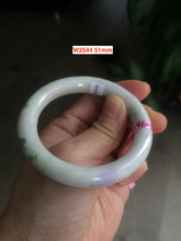 Load image into Gallery viewer, Certified type A 100% size 50-54mm Natural green/white/purple round cut Jadeite bangle with defects group Aj24 group15
