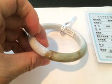 Load image into Gallery viewer, 59mm Certified Type A 100% Natural white/yellow/green Jadeite Jade bangle D59-0575
