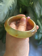 Load image into Gallery viewer, 52.9mm 100% Natural yellow/red/orange/gray Xiu Jade (Serpentine) (The Origin of Life) bangle A30
