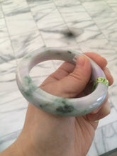 Load image into Gallery viewer, 57.7mm certified type A 100% Natural green/white/purple Jadeite Jade bangle AC44-6203
