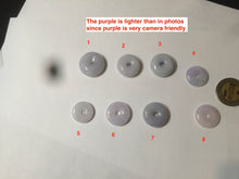Load image into Gallery viewer, 16.5-19.8mm Type A 100% Natural light purple/white Jadeite Jade Safety Guardian Button donut Pendant group AT71 add on item
