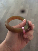 Load image into Gallery viewer, 52.9mm 100% Natural yellow/red/orange/gray Xiu Jade (Serpentine) (The Origin of Life) bangle A30
