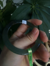 Load image into Gallery viewer, 52mm Certified Type A 100% Natural blue/dark green/black super thin Jadeite Jade bangle X62-7339
