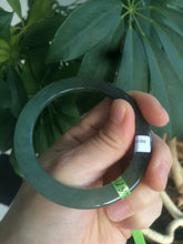 Load image into Gallery viewer, 52mm Certified Type A 100% Natural blue/dark green/black super thin Jadeite Jade bangle X62-7339
