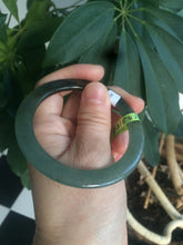 Load image into Gallery viewer, 52mm Certified Type A 100% Natural blue/dark green/black super thin Jadeite Jade bangle X62-7339
