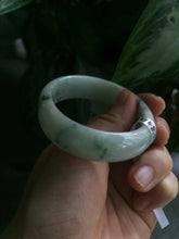 Load image into Gallery viewer, 52mm certified type A100% Natural green white oval Jadeite Jade bangle H148-1034
