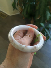 Load image into Gallery viewer, 56mm certificated Type A 100% Natural white/red/brown Jadeite Jade bangle AE24-5700
