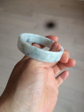 Load image into Gallery viewer, 52.2mm Certified type A 100% Natural light green floating flowers square Jadeite Jade bangle W85-8066
