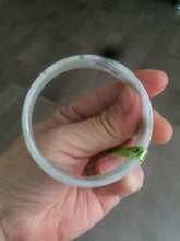 Load image into Gallery viewer, 52.7mm certified Type A 100% Natural white light green/white/black thin Jadeite Jade bangle AJ19-1060
