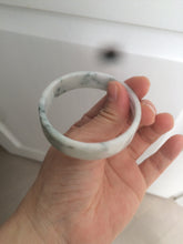 Load image into Gallery viewer, 52.2mm Certified type A 100% Natural light green floating flowers square Jadeite Jade bangle W85-8066
