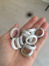 Load image into Gallery viewer, Size 3 3/4-10 1/4 100% natural type A white/gray/black jadeite jade band ring AT17 (Add on item! not sale individually)
