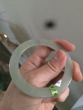 Load image into Gallery viewer, 52.5mm certified Type A 100% Natural icy green super thin Jadeite bangle N62-0415
