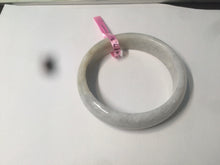 Load image into Gallery viewer, 56.8mm Type A 100% Natural light green/white Jadeite Jade bangle AQ46
