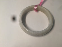 Load image into Gallery viewer, 56.8mm Type A 100% Natural light green/white Jadeite Jade bangle AQ46
