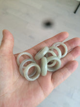 Load image into Gallery viewer, 15.7-18.9mm size5-8 3/4 100% natural type A icy watery green/yellow jadeite jade band ring AT15
