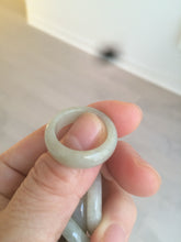 Load image into Gallery viewer, 15.7-18.9mm size5-8 3/4 100% natural type A icy watery green/yellow jadeite jade band ring AT15
