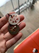 Load image into Gallery viewer, Certified 100% Natural nephrite beige/brown cutout lotus couple pendant pair RP-3
