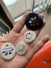 Load image into Gallery viewer, Certified 100% Natural nephrite beige/brown cutout lotus couple pendant pair RP-3
