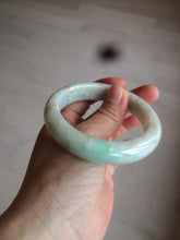 Load image into Gallery viewer, 55.6mm 100% natural certified sunny green/white jadeite jade bangle W81-3323
