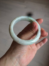 Load image into Gallery viewer, 55.6mm 100% natural certified sunny green/white jadeite jade bangle W81-3323
