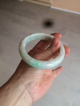 Load image into Gallery viewer, 55.6mm 100% natural certified sunny green/white jadeite jade bangle W81-3323
