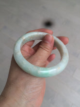 Load image into Gallery viewer, 55.6mm 100% natural certified sunny green/white jadeite jade bangle W81-3323
