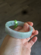 Load image into Gallery viewer, 52mm Certified type A 100% Natural sunny green/purple Jadeite Jade bangle  X79-7275
