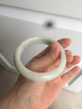 Load image into Gallery viewer, 55.6mm 100% natural certified sunny green/white jadeite jade bangle W81-3323
