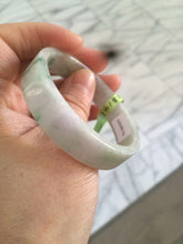 Load image into Gallery viewer, 52mm Certified type A 100% Natural sunny green/purple Jadeite Jade bangle  X79-7275
