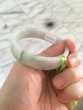 Load image into Gallery viewer, 52mm Certified type A 100% Natural sunny green/purple Jadeite Jade bangle  X79-7275
