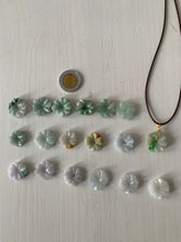 Load image into Gallery viewer, Type A 100Natural light green/purple/white jadeite Jade flower Pendant necklace WP-5
