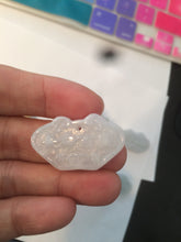 Load image into Gallery viewer, 100% Natural green/white Jadeite Jade healthy and longevity lock pendant AQ49
