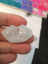 Load image into Gallery viewer, 100% Natural green/white Jadeite Jade healthy and longevity lock pendant AQ49
