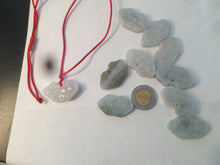 Load image into Gallery viewer, 100% Natural green/white Jadeite Jade healthy and longevity lock pendant AQ49
