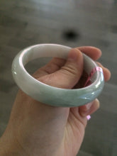 Load image into Gallery viewer, 56mm certified 100% natural Type green/white jadeite jade bangle A39-1623
