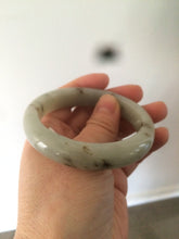 Load image into Gallery viewer, Sale! Certified 53.3mm 100% Natural light green with brown floating dandelions nephrite nephrite Jade bangle R30-0055
