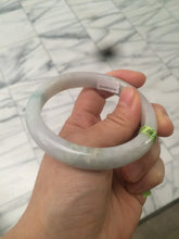 Load image into Gallery viewer, 57.8mm certified type A 100% Natural light green/purple Jadeite Jade bangle Q20-5749
