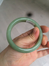 Load image into Gallery viewer, 55.5mm certified 100% Natural green/yellow nephrite Jade bangle HE17-8450
