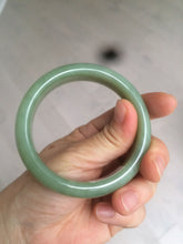 Load image into Gallery viewer, 55.5mm certified 100% Natural green/yellow nephrite Jade bangle HE17-8450
