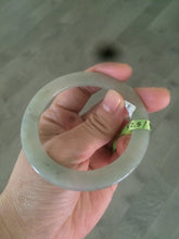 Load image into Gallery viewer, 52.5mm certified Type A 100% Natural icy green super thin Jadeite bangle N62-0415

