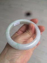 Load image into Gallery viewer, 56.5 mm Certified type A 100% Natural sunny green/light purple/white Jadeite bangle W75-6542
