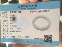Load image into Gallery viewer, 56.3mm certified 100% natural Type A light green/white jadeite jade bangle Z9-3447
