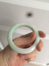 Load image into Gallery viewer, 52.5mm Certified Type A 100% Natural sunny green/white Jadeite Jade bangle R84-1548
