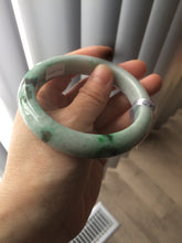 Load image into Gallery viewer, 59.2mm Certified Type A 100% Natural green/white Jadeite Jade bangle L7-7536
